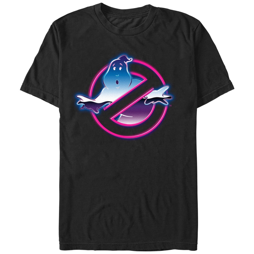 GHOSTBUSTERS Mens L T-Shirt Black Logo Tee by Mad Engine‎ Movie Fan Shirt